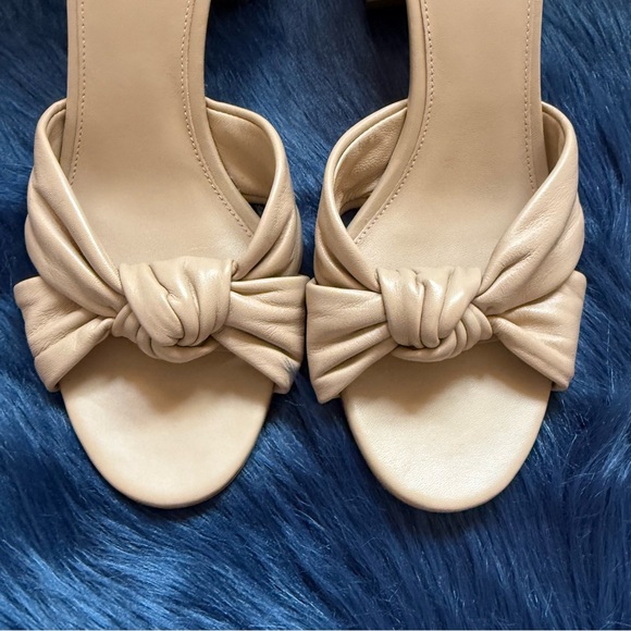 New! Veronica Beard Ganita Knot Front Leather Mules Sandals - Picture 7 of 12